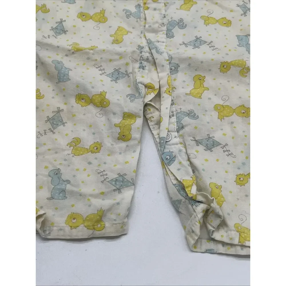 Vintage 1950s/60s Toddler Romper – Yellow & Blue Unisex One‑Piece 12–18 Months